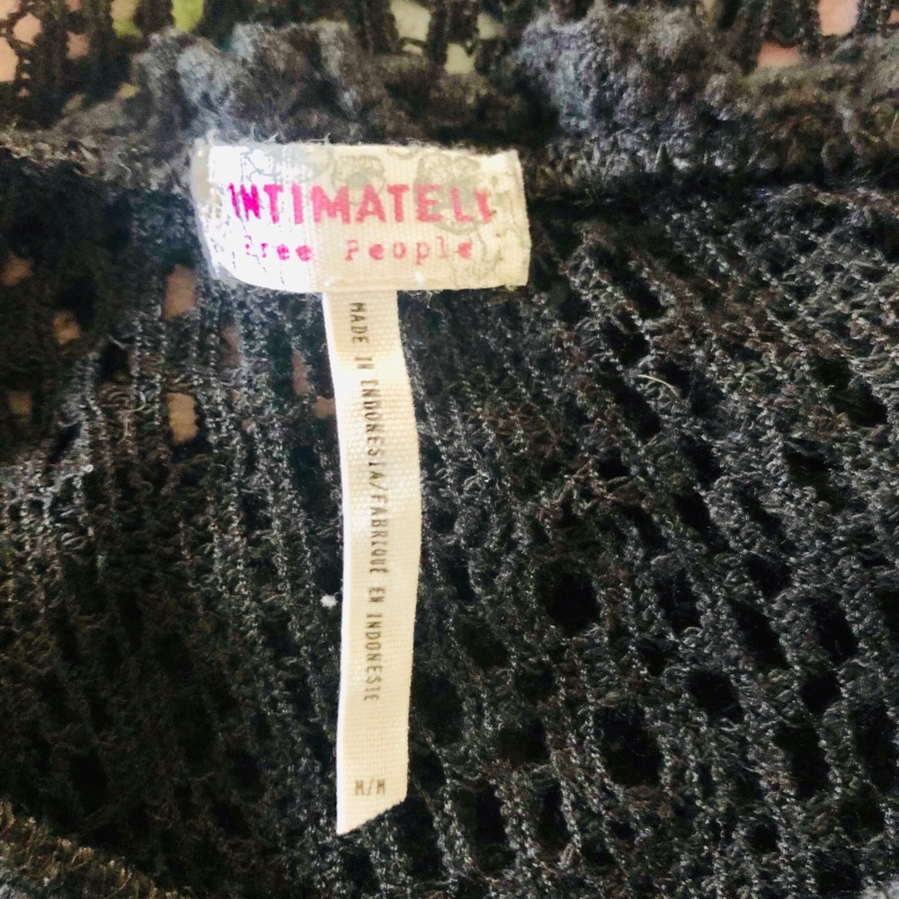 Intimately Free People Black Crochet 3/4 Sleeves Top - Picture 13 of 14
